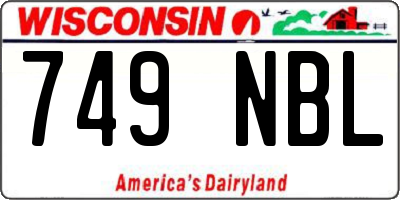 WI license plate 749NBL