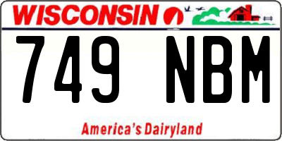 WI license plate 749NBM
