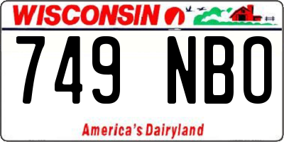 WI license plate 749NBO