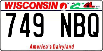 WI license plate 749NBQ