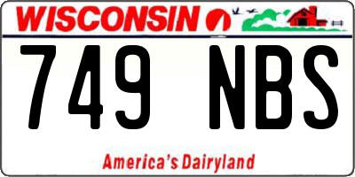 WI license plate 749NBS