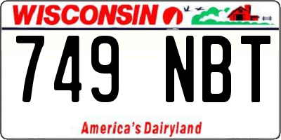 WI license plate 749NBT