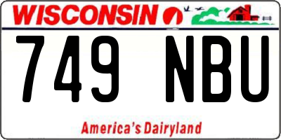 WI license plate 749NBU