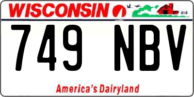 WI license plate 749NBV