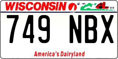 WI license plate 749NBX