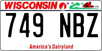 WI license plate 749NBZ