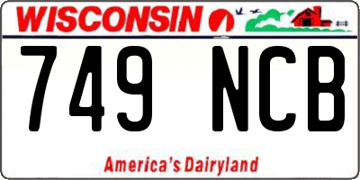 WI license plate 749NCB