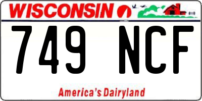 WI license plate 749NCF