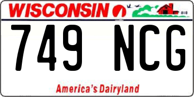 WI license plate 749NCG