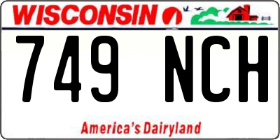 WI license plate 749NCH