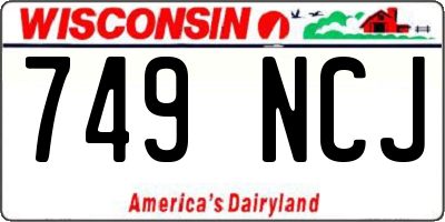 WI license plate 749NCJ