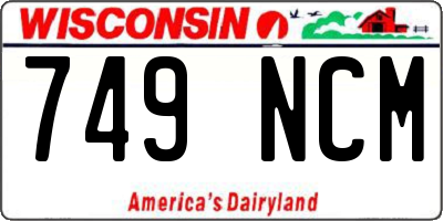 WI license plate 749NCM