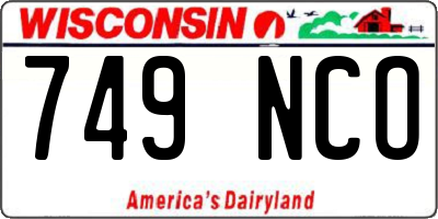 WI license plate 749NCO