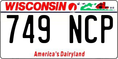 WI license plate 749NCP