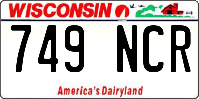 WI license plate 749NCR