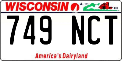 WI license plate 749NCT