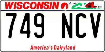 WI license plate 749NCV