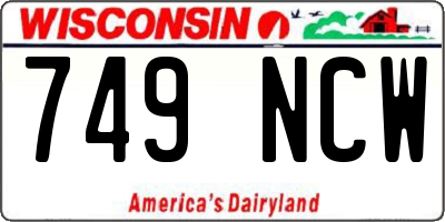 WI license plate 749NCW