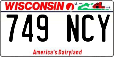 WI license plate 749NCY