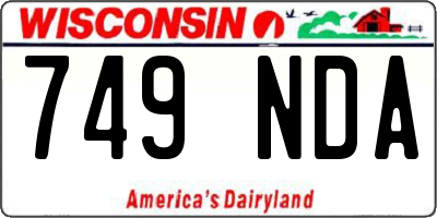 WI license plate 749NDA