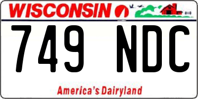 WI license plate 749NDC