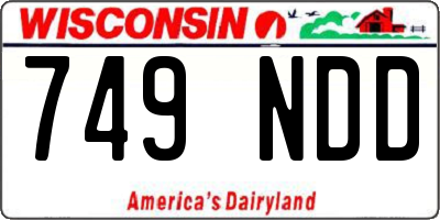 WI license plate 749NDD