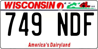 WI license plate 749NDF
