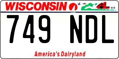 WI license plate 749NDL