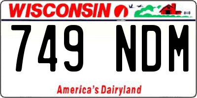 WI license plate 749NDM