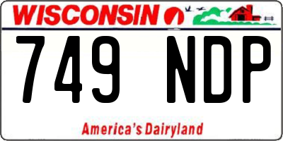 WI license plate 749NDP