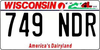 WI license plate 749NDR