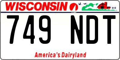 WI license plate 749NDT