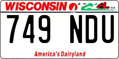 WI license plate 749NDU