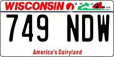 WI license plate 749NDW
