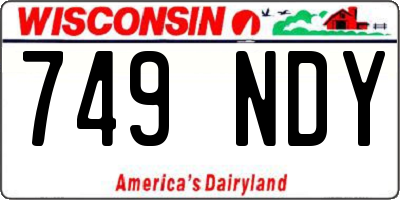 WI license plate 749NDY