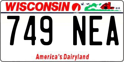 WI license plate 749NEA
