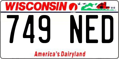 WI license plate 749NED