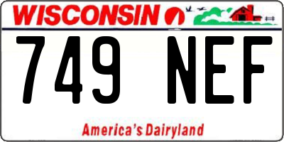 WI license plate 749NEF
