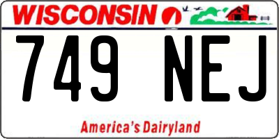 WI license plate 749NEJ