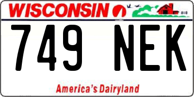 WI license plate 749NEK