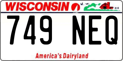 WI license plate 749NEQ