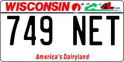 WI license plate 749NET