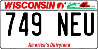 WI license plate 749NEU