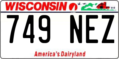 WI license plate 749NEZ