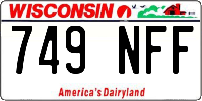 WI license plate 749NFF