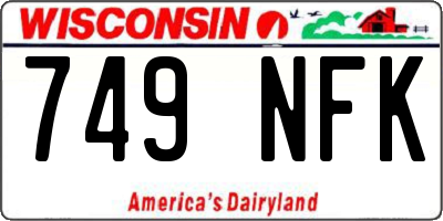 WI license plate 749NFK