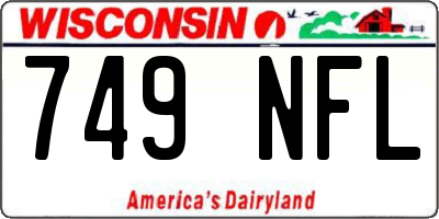 WI license plate 749NFL
