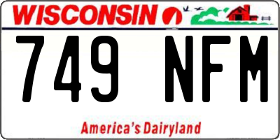 WI license plate 749NFM