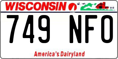 WI license plate 749NFO