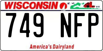 WI license plate 749NFP